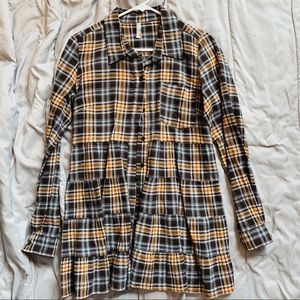 {Free People} plaid t-shirt dress